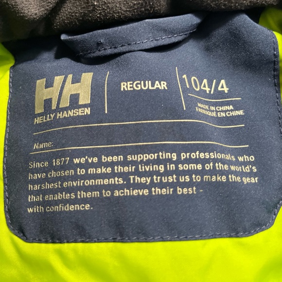 Helly Hansen Toddler Jacket - Regular- Size 104/4 - Picture 3 of 3